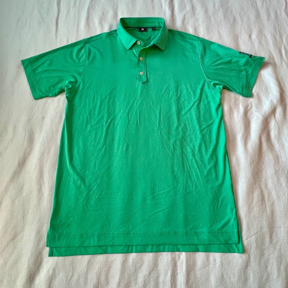 FootJoy Mens Large Green Heather ProDry Golf Polo Shirt McMahon Cup PCC Logo - Picture 4 of 9